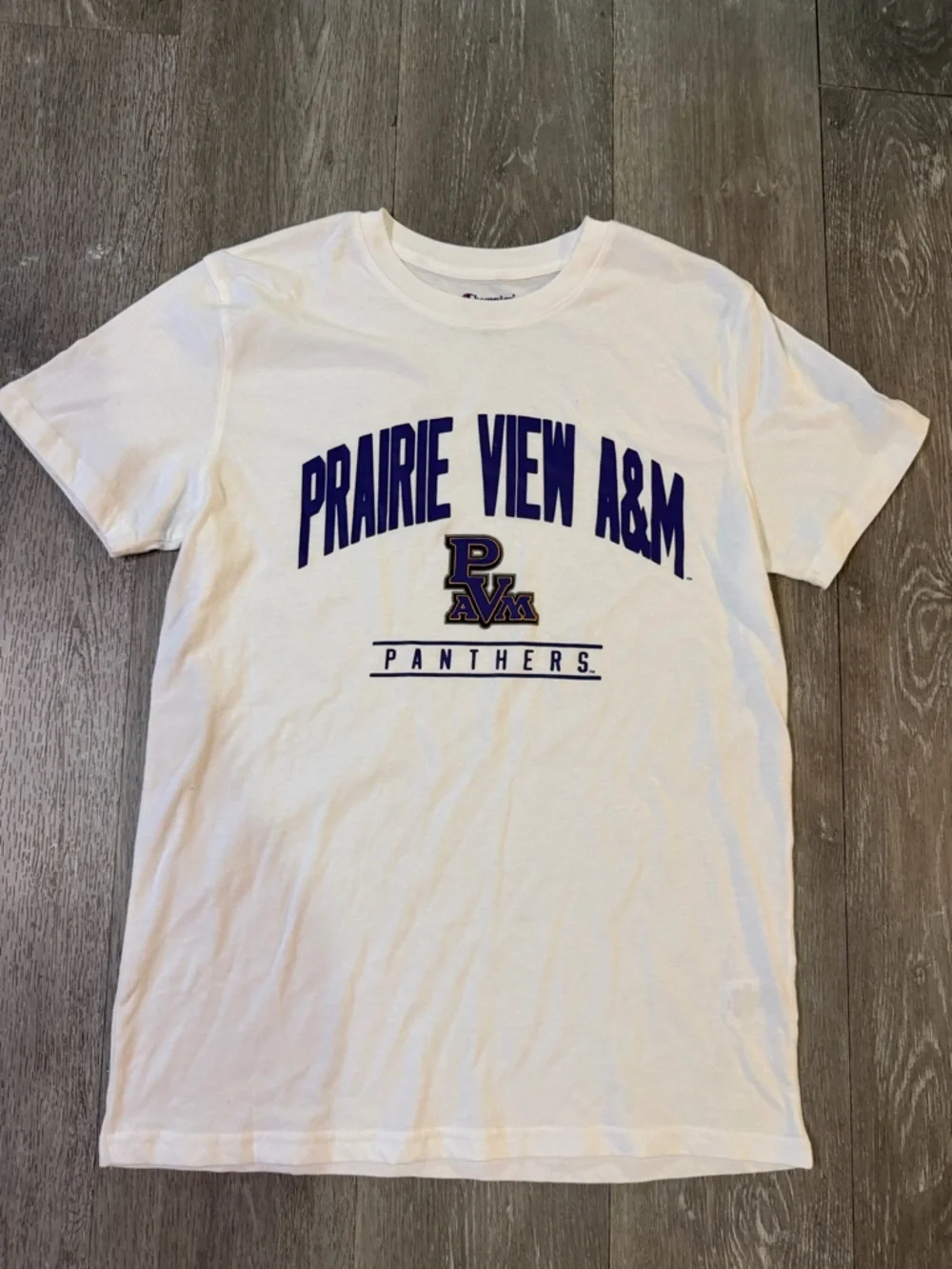 Champion Prairie View A&M White Tee with Blue Logo - Picture 1 of 5